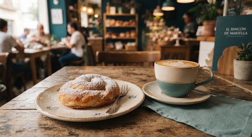 Repostería tradicional con café latte art